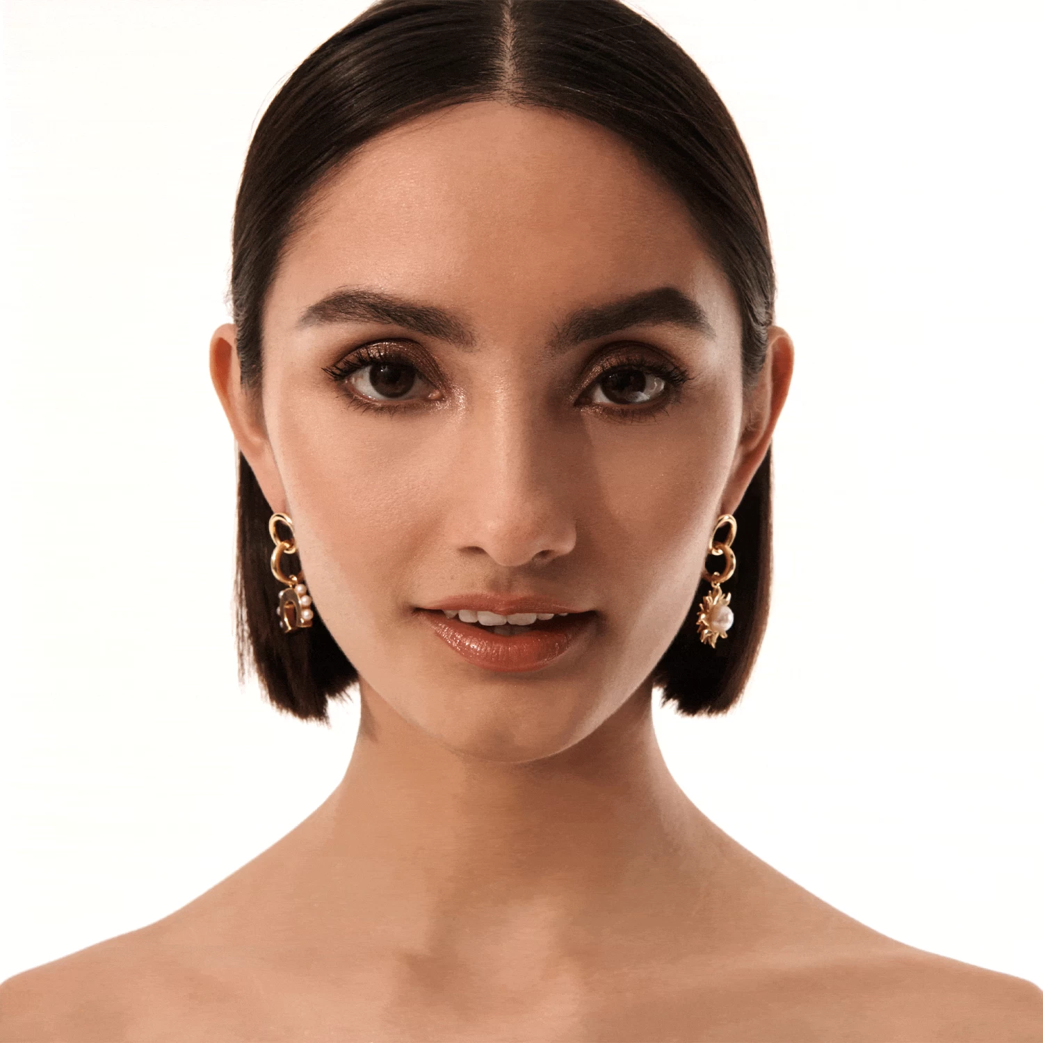 GOLD VERMEIL STERLING RING STUD EARRING - Image 3