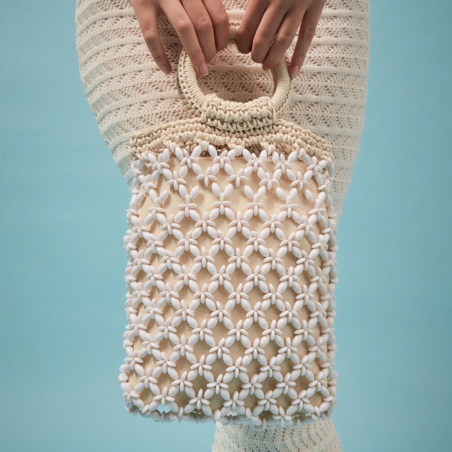 BEACHCOMBER BEADED CROCHET MINI TOTE - Image 4