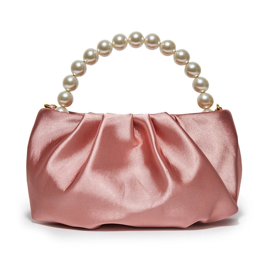 DUSTY ROSE MARLOWE SATIN EVENING POUCH - Image 6