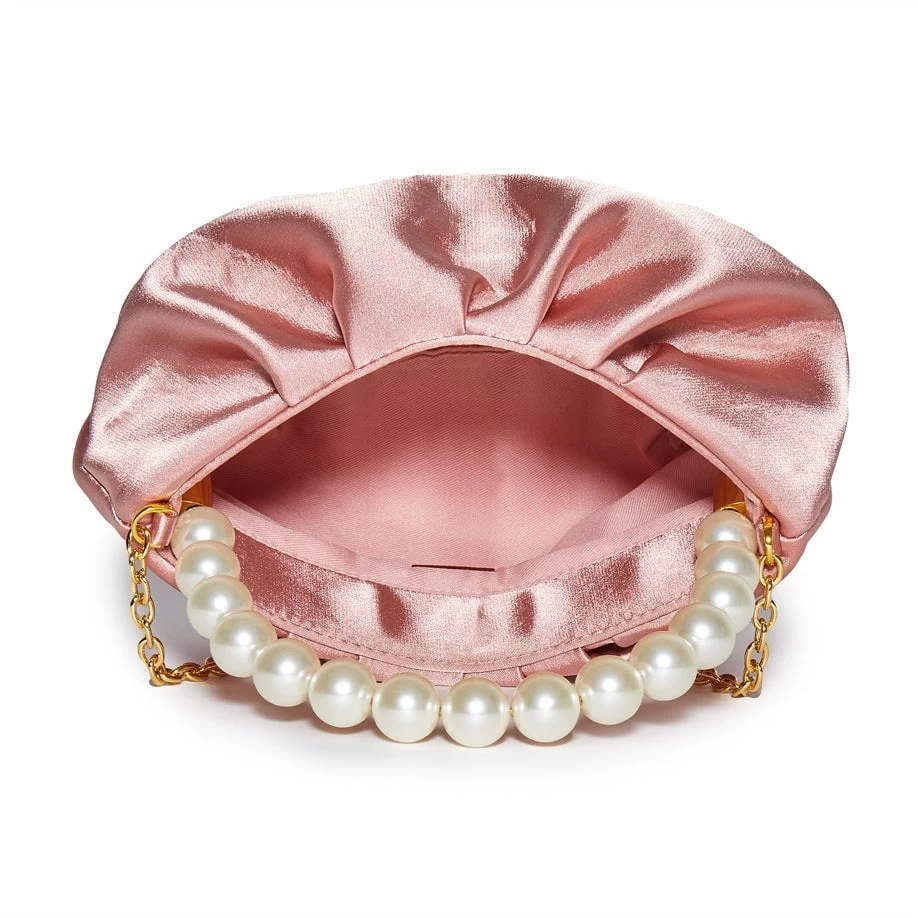 DUSTY ROSE MARLOWE SATIN EVENING POUCH - Image 5