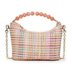 RAFFIA RAINBOW HAZEL TOP HANDLE BAG