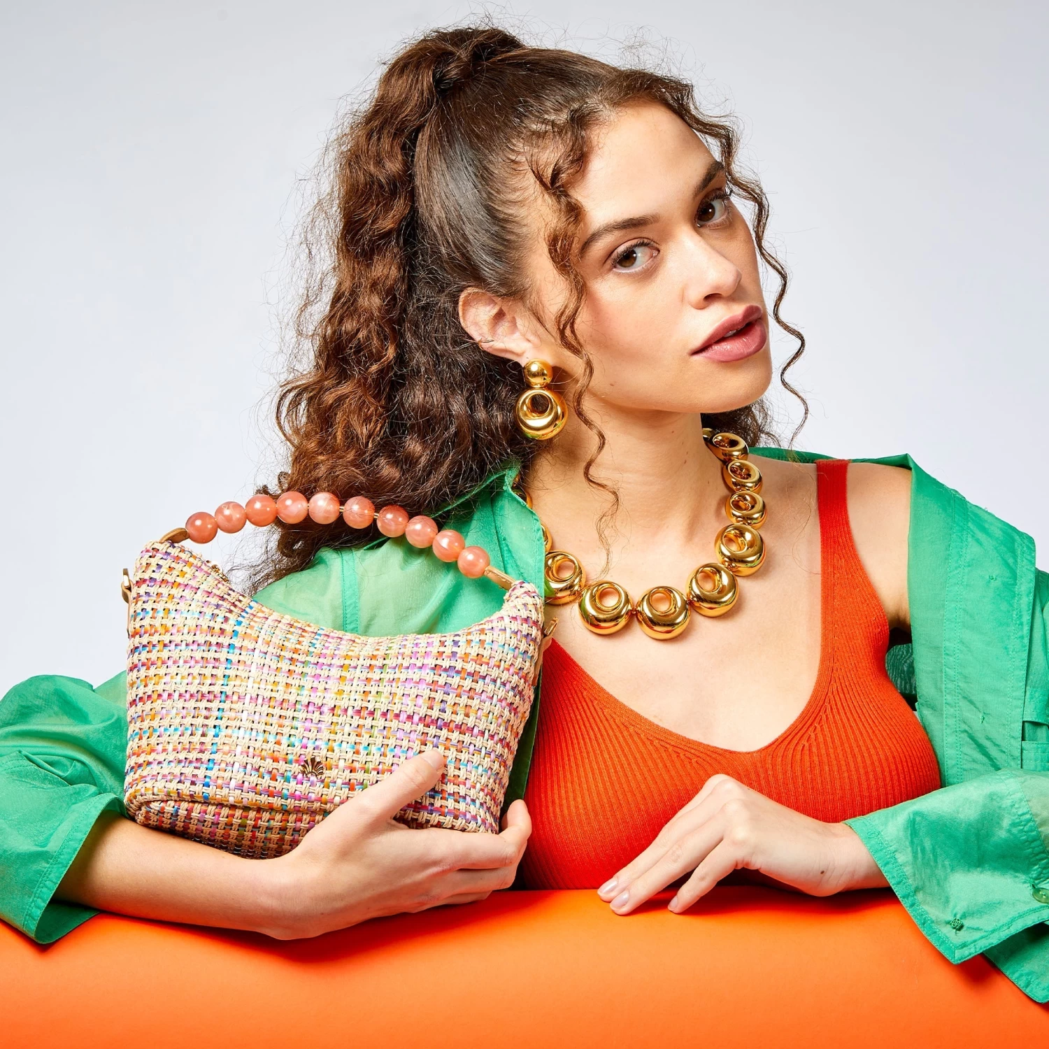 RAFFIA RAINBOW HAZEL TOP HANDLE BAG - Image 4