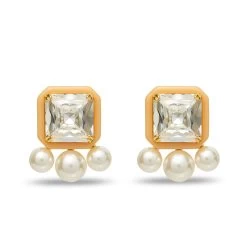 BISQUE PADDLE BUTTON EARRINGS