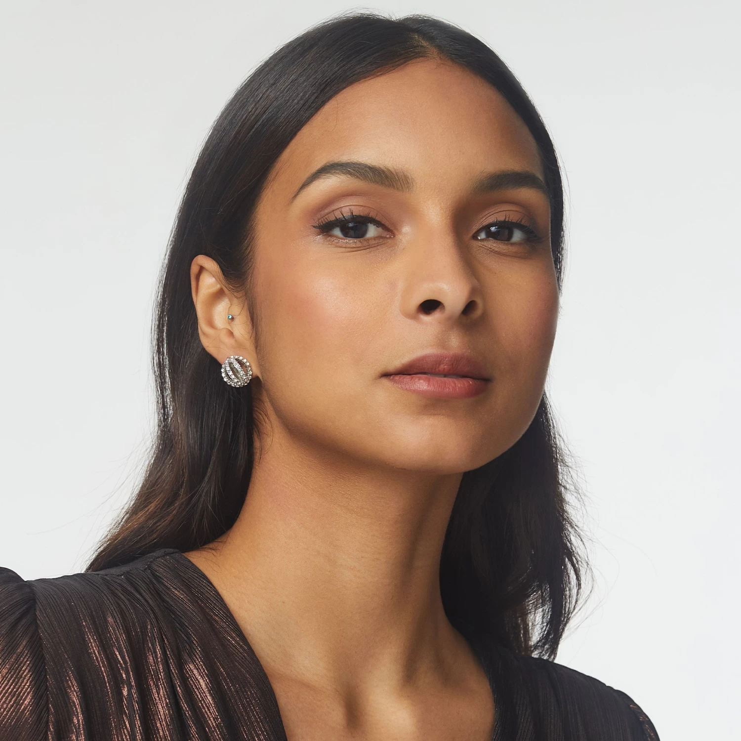 CRYSTAL DISCO CRYSTAL BIRDCAGE STUD EARRINGS - Image 2