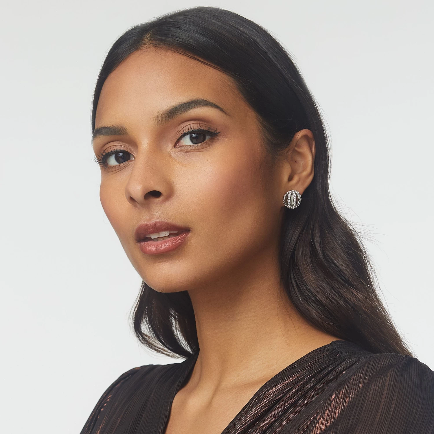 CRYSTAL DISCO CRYSTAL BIRDCAGE STUD EARRINGS - Image 3