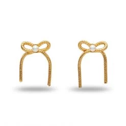 GOLD BOW STUD EARRINGS