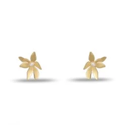 GOLD IRIS STUD EARRINGS