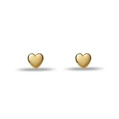 GOLD MINI HEART STUD EARRINGS