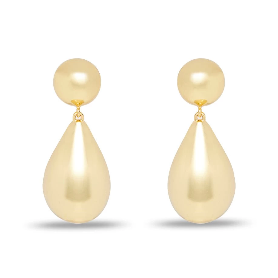 GOLD SMALL DOME TEARDROP EARRINGS