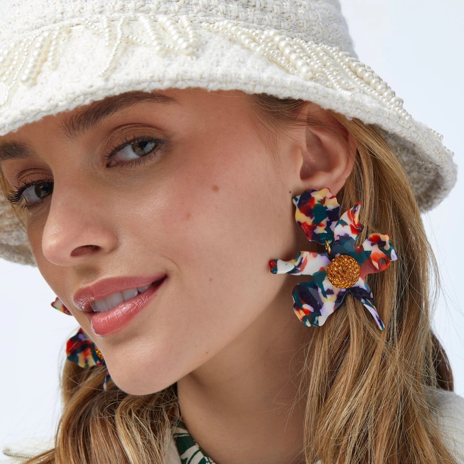 HARVEST MULTI CRYSTAL LILY EARRINGS - Image 2