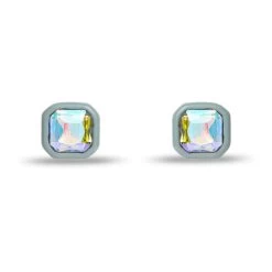 IRIDESCENT FOG GEM STUD EARRINGS