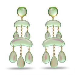 PARAKEET RAINDROP CHANDELIER EARRINGS