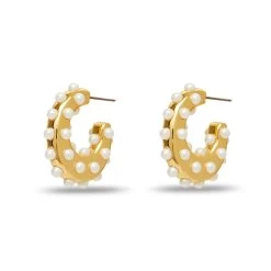 PEARL ARCHER MINI HOOP EARRINGS