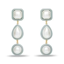 PEARL FOG RESIN PEARL LINEAR EARRINGS