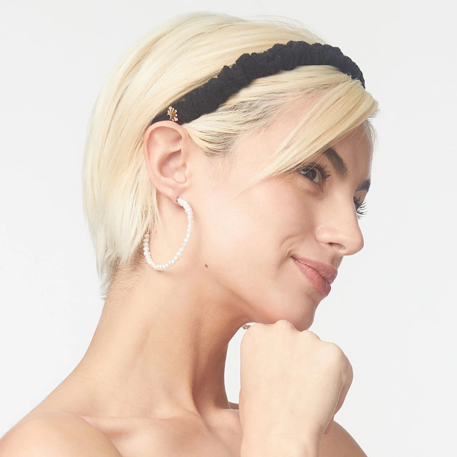 FRESHWATER PEARL LARGE HOOP - Image 2