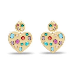 RAINBOW POP HEART CRYSTAL EARRINGS