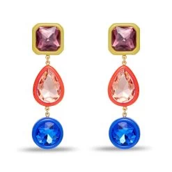 SUNBURST GEM LINEAR EARRINGS