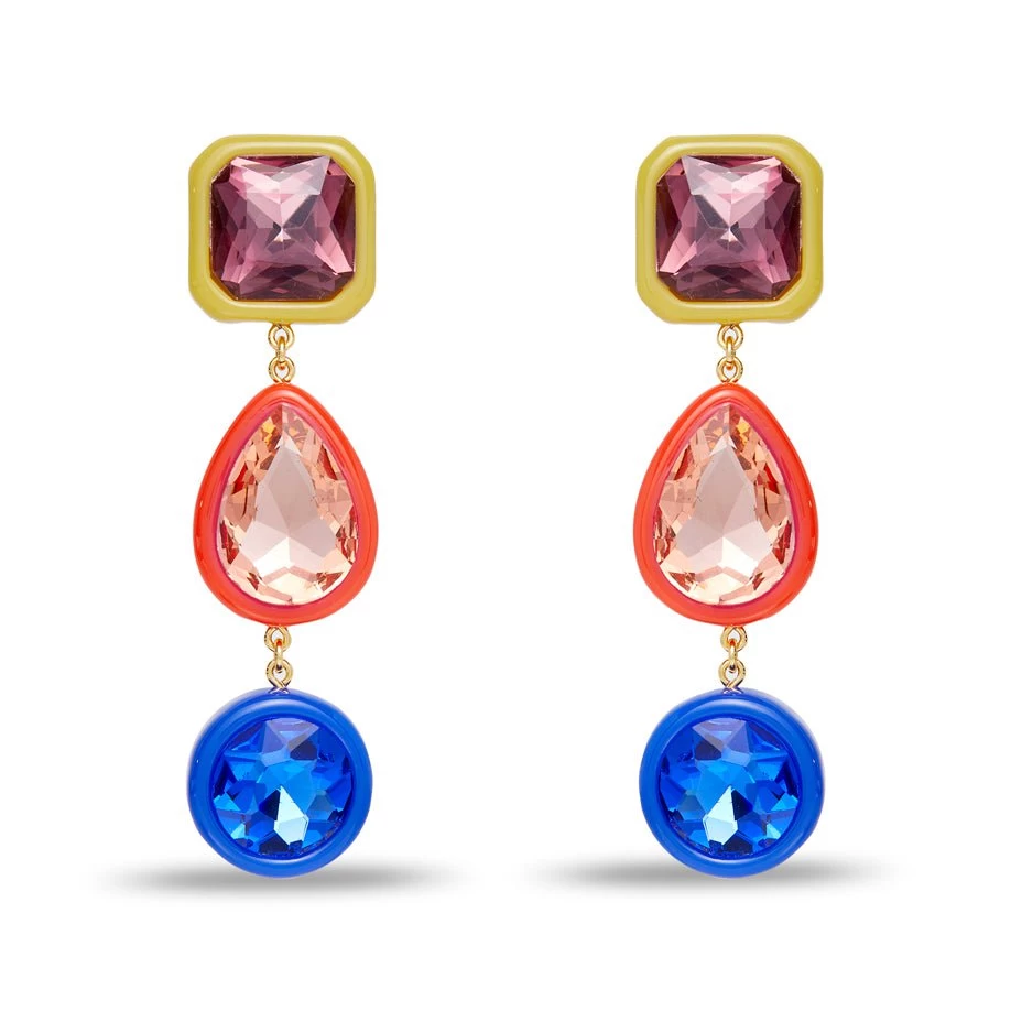 SUNBURST GEM LINEAR EARRINGS