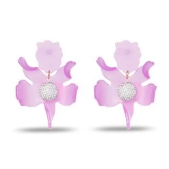 ULTRAVIOLET CRYSTAL LILY EARRINGS