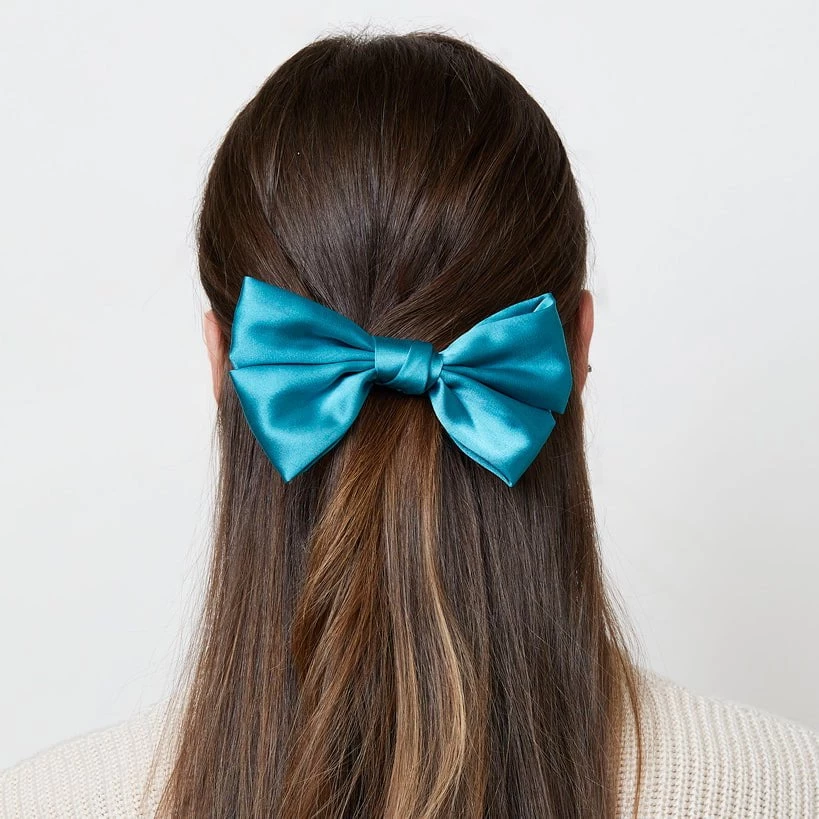 LELE X SJP TEAL SILKY BOW BARRETTE - Image 2