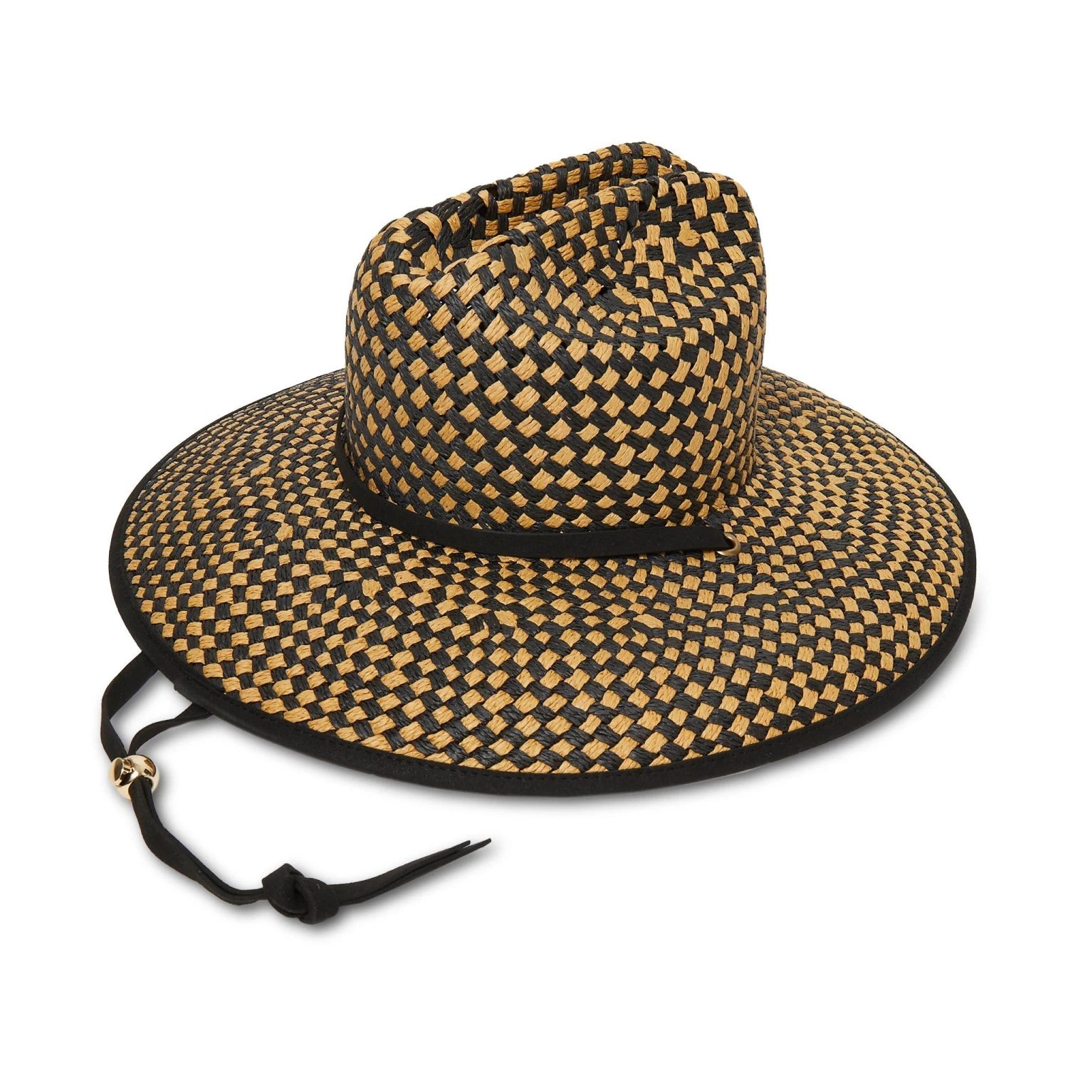 JET NATURAL STRAW CHECKERED HAT