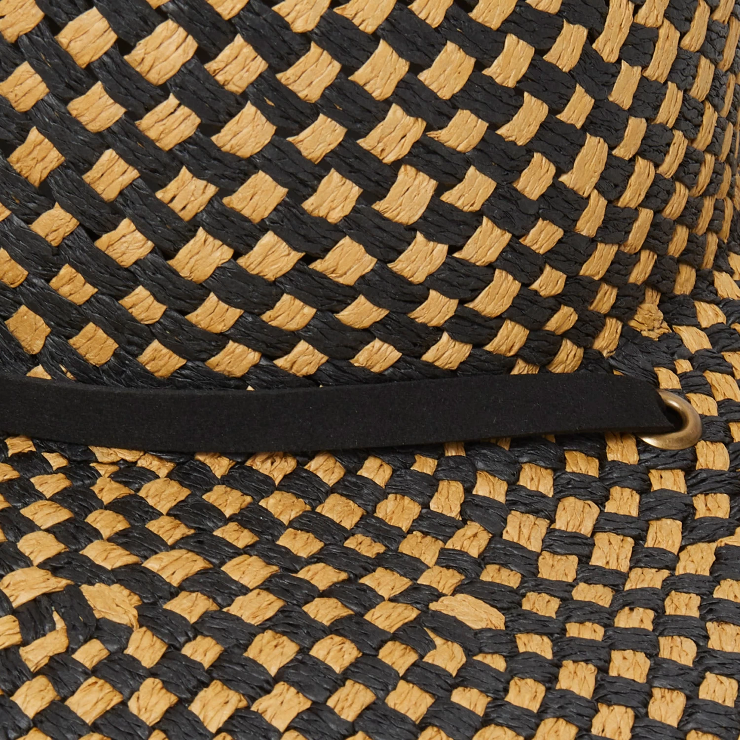 JET NATURAL STRAW CHECKERED HAT - Image 2