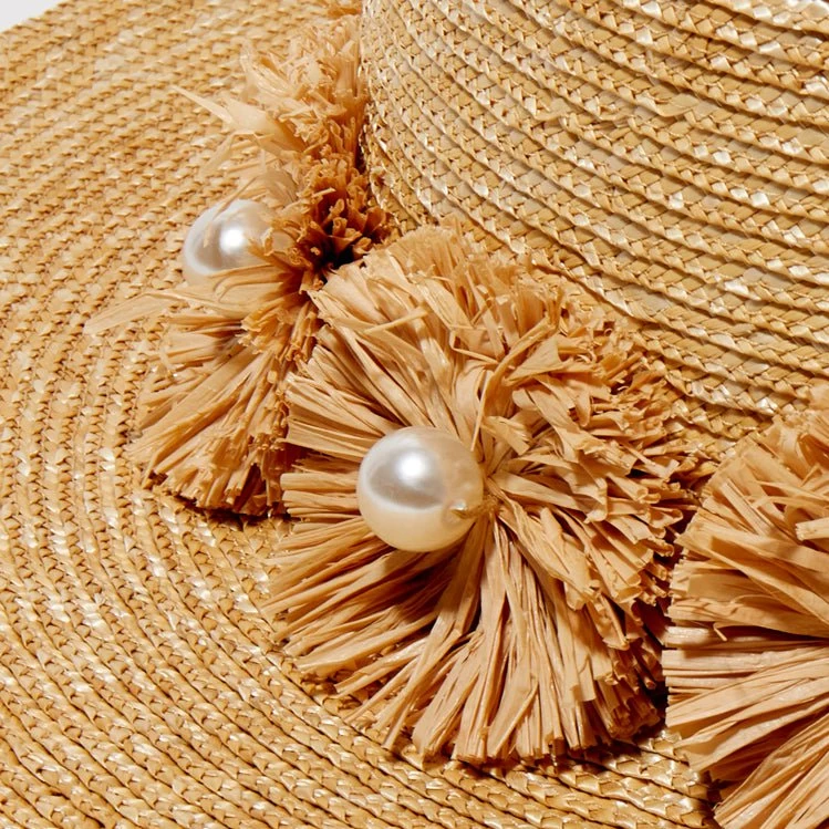 NATURAL CONFETTI EMBELLISHED STRAW HAT - Image 3