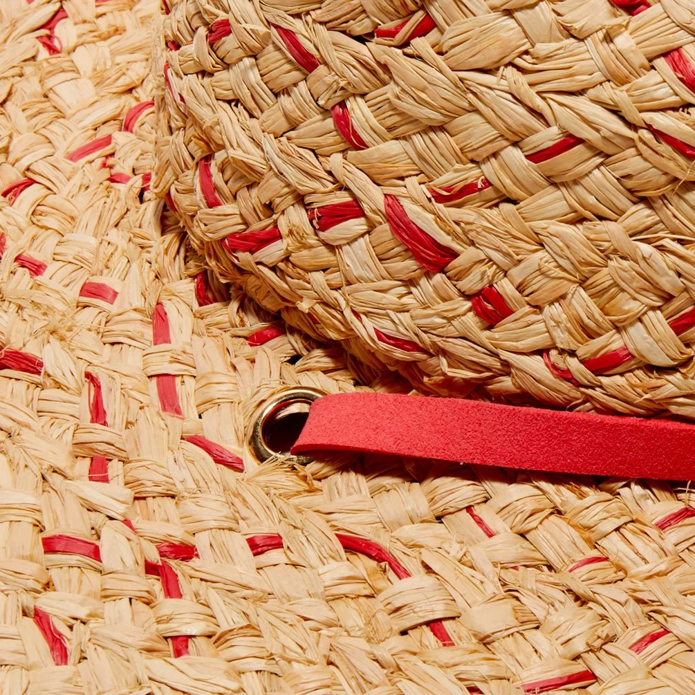 SCARLET TINA TWO-TONE STRAW HAT - Image 3