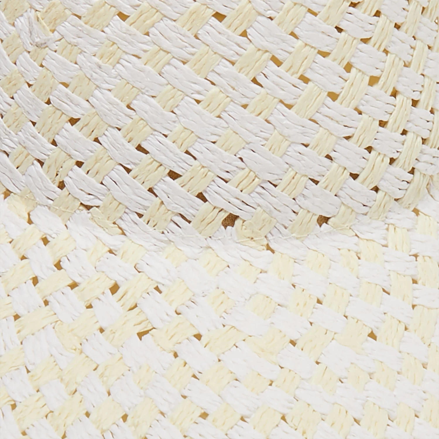 WHITE WASHED STRAW CHECKERED HAT - Image 3