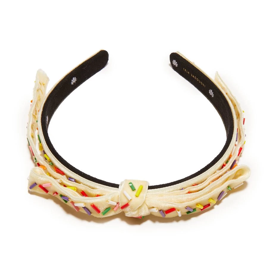 BUTTERCREAM EMBELLISHED BARDOT SLIM RIBBON HEADBAND - Image 3