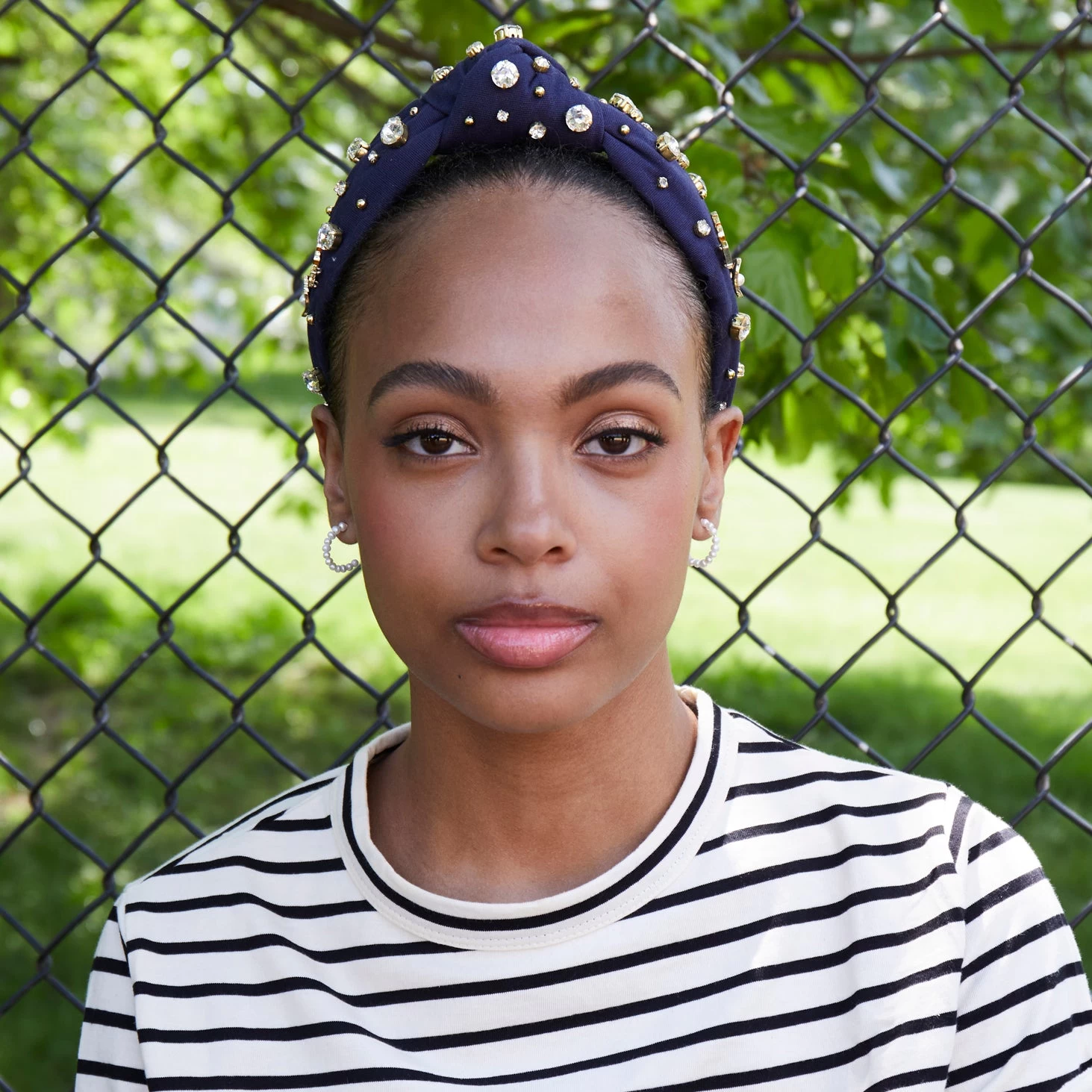 NAVY HOUSTON ASTROS EMBELLISHED KNOTTED HEADBAND - Image 4