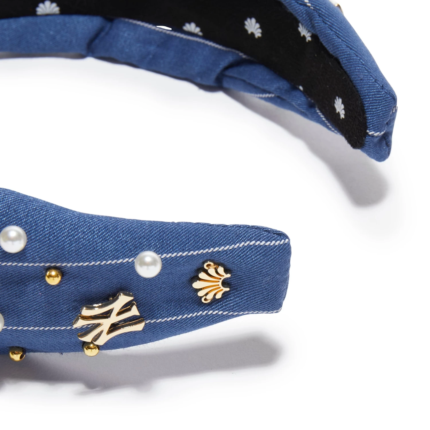 NAVY NY YANKEES EMBELLISHED KNOTTED HEADBAND - Image 3