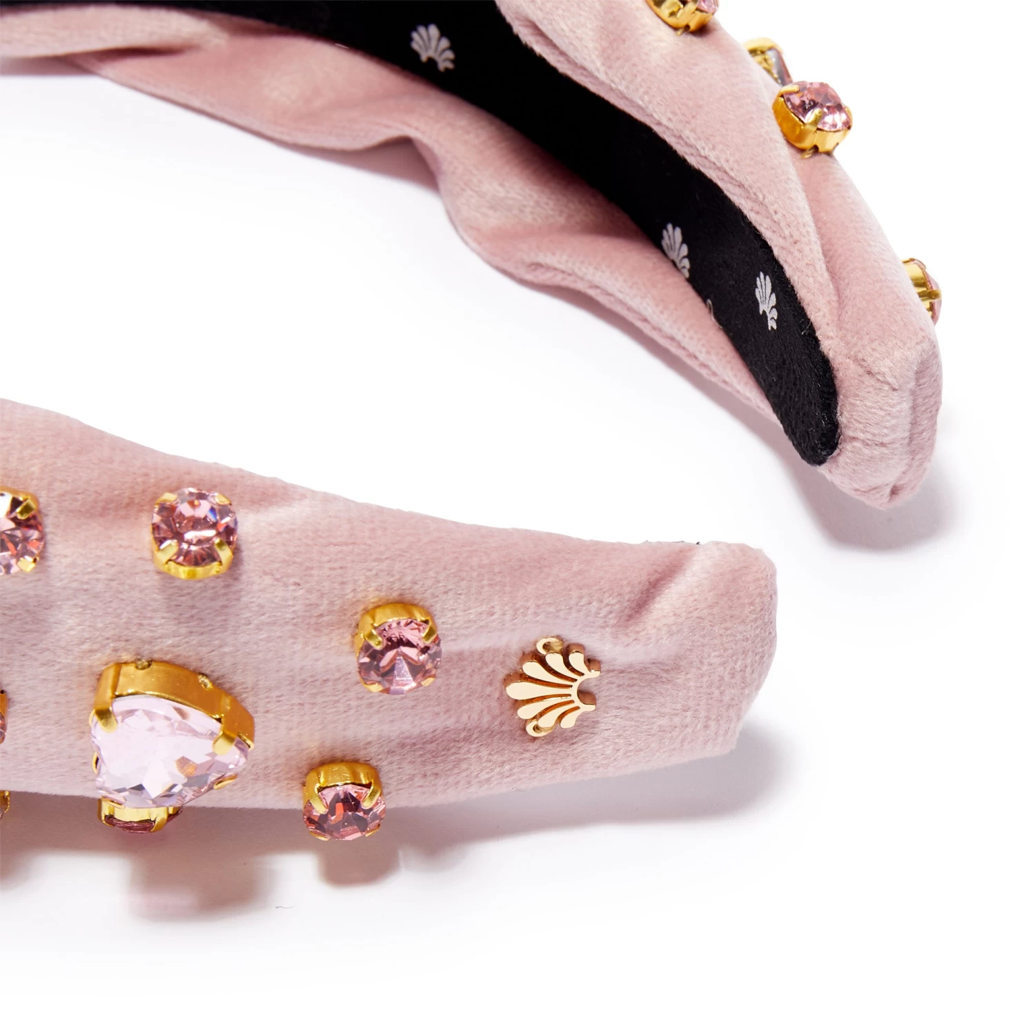 JUNE ALEXANDRITE HEART MIXED CRYSTAL VELVET KNOTTED HEADBAND - Image 3