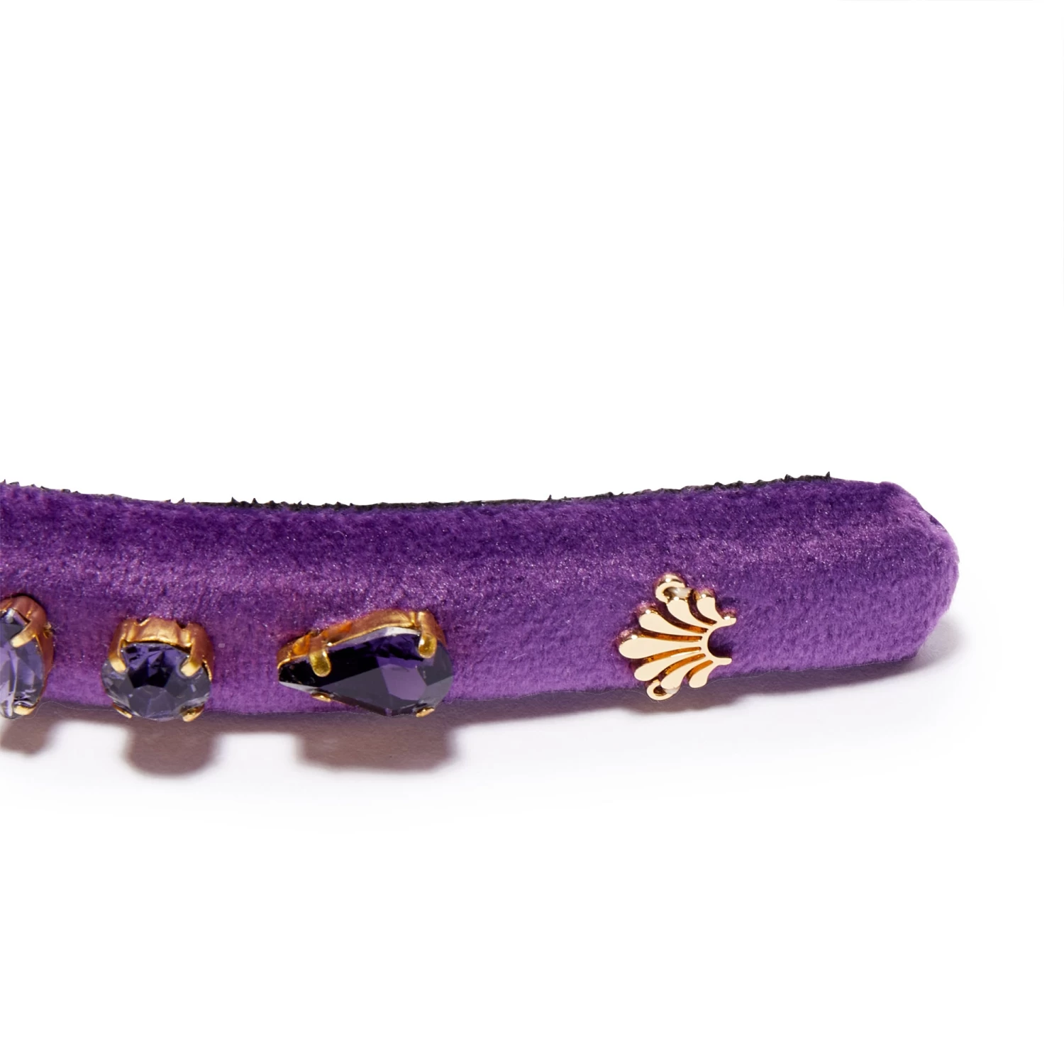 FEBRUARY AMETHYST CANDY JEWELED VELVET GIGI HEADBAND - Image 3