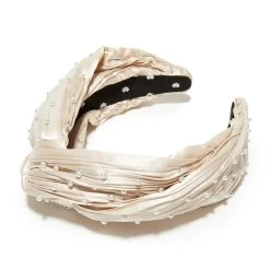 BISQUE PEARL EMBELLISHED GRETA HEADBAND