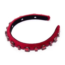 JANUARY GARNET OVAL CRYSTAL VELVET GIGI HEADBAND