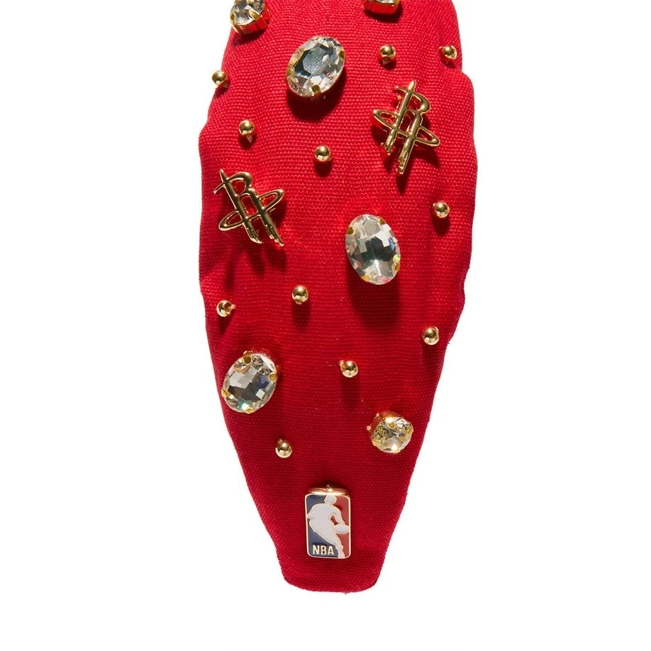 RED HOUSTON ROCKETS EMBELLISHED KNOTTED HEADBAND - Image 3