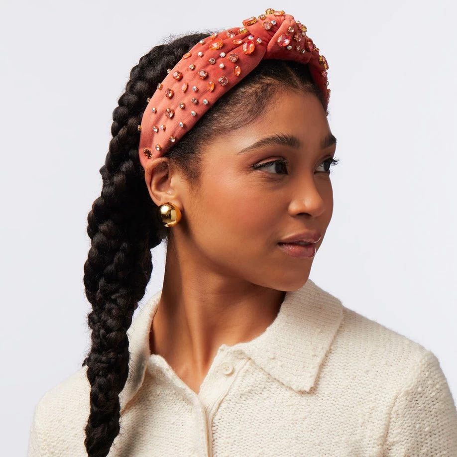 FLAMINGO SWAROVSKI® MELANGE KNOTTED HEADBAND - Image 2