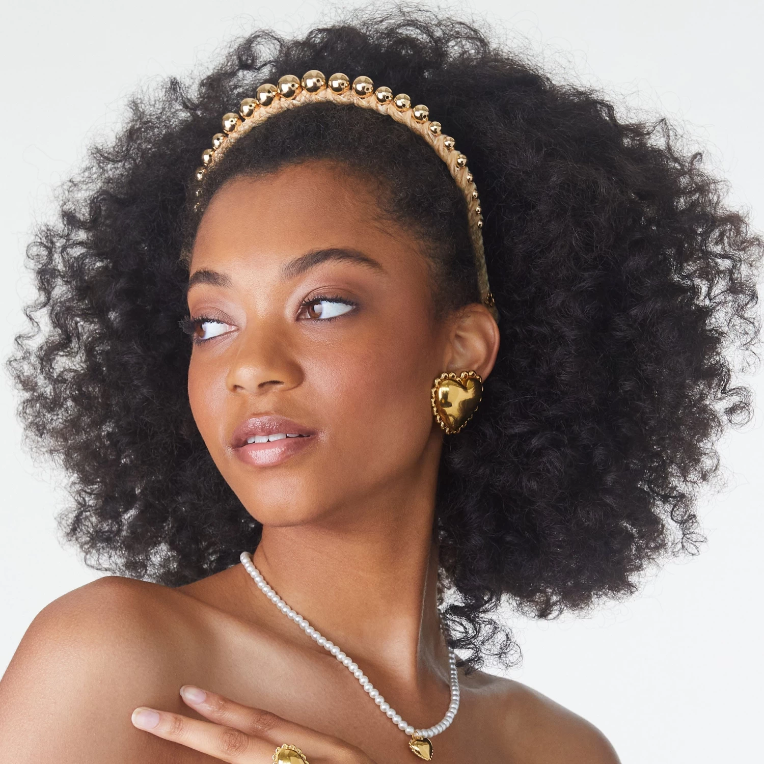 GOLD GRADUATED BEAD HEADBAND - Image 2