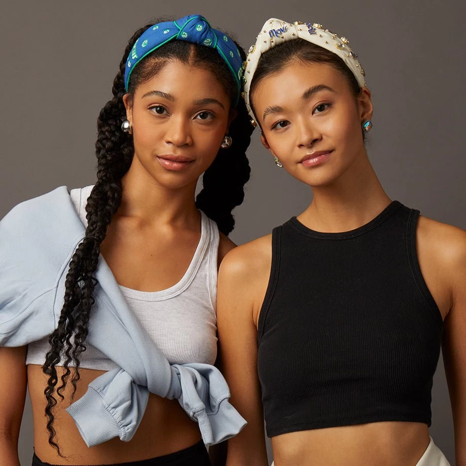 IVORY DALLAS MAVERICKS EMBELLISHED KNOTTED HEADBAND - Image 7