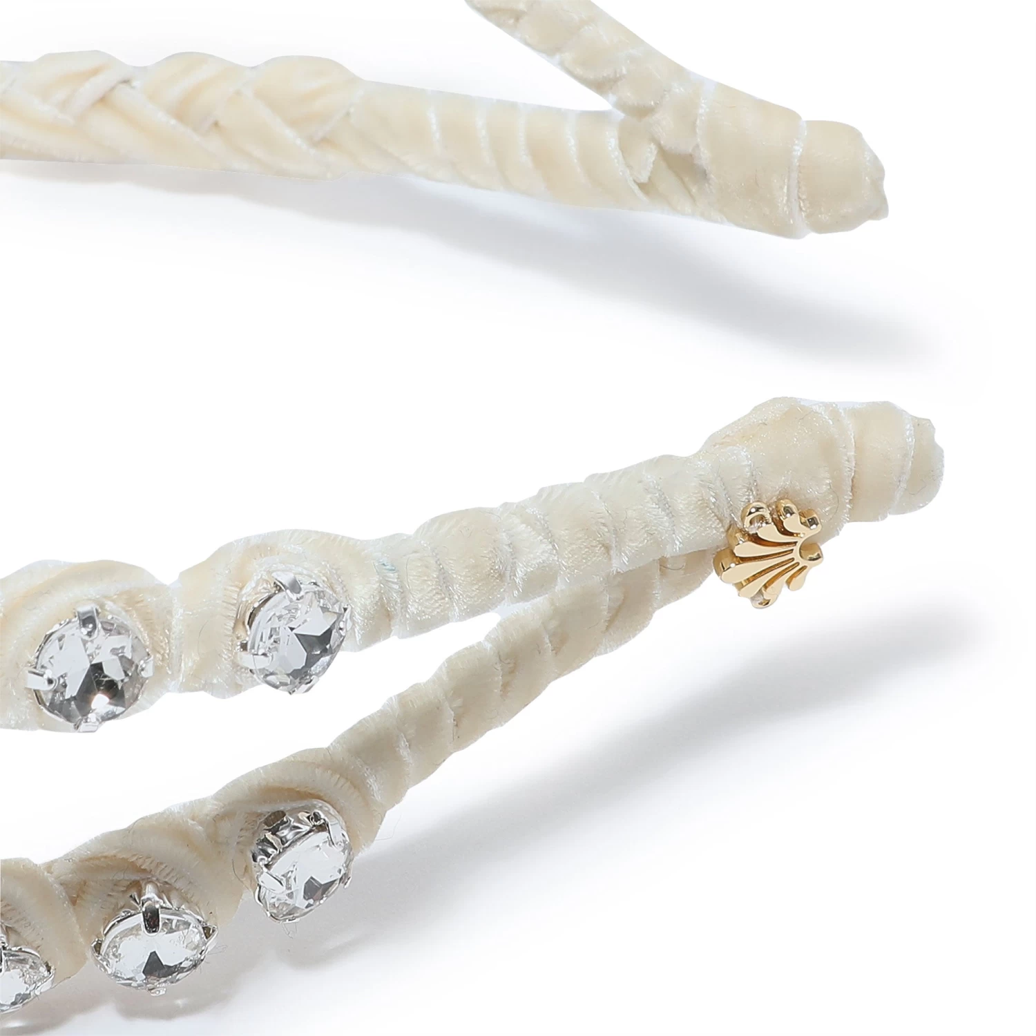 IVORY CRYSTAL CROSSOVER HEADBAND - Image 3
