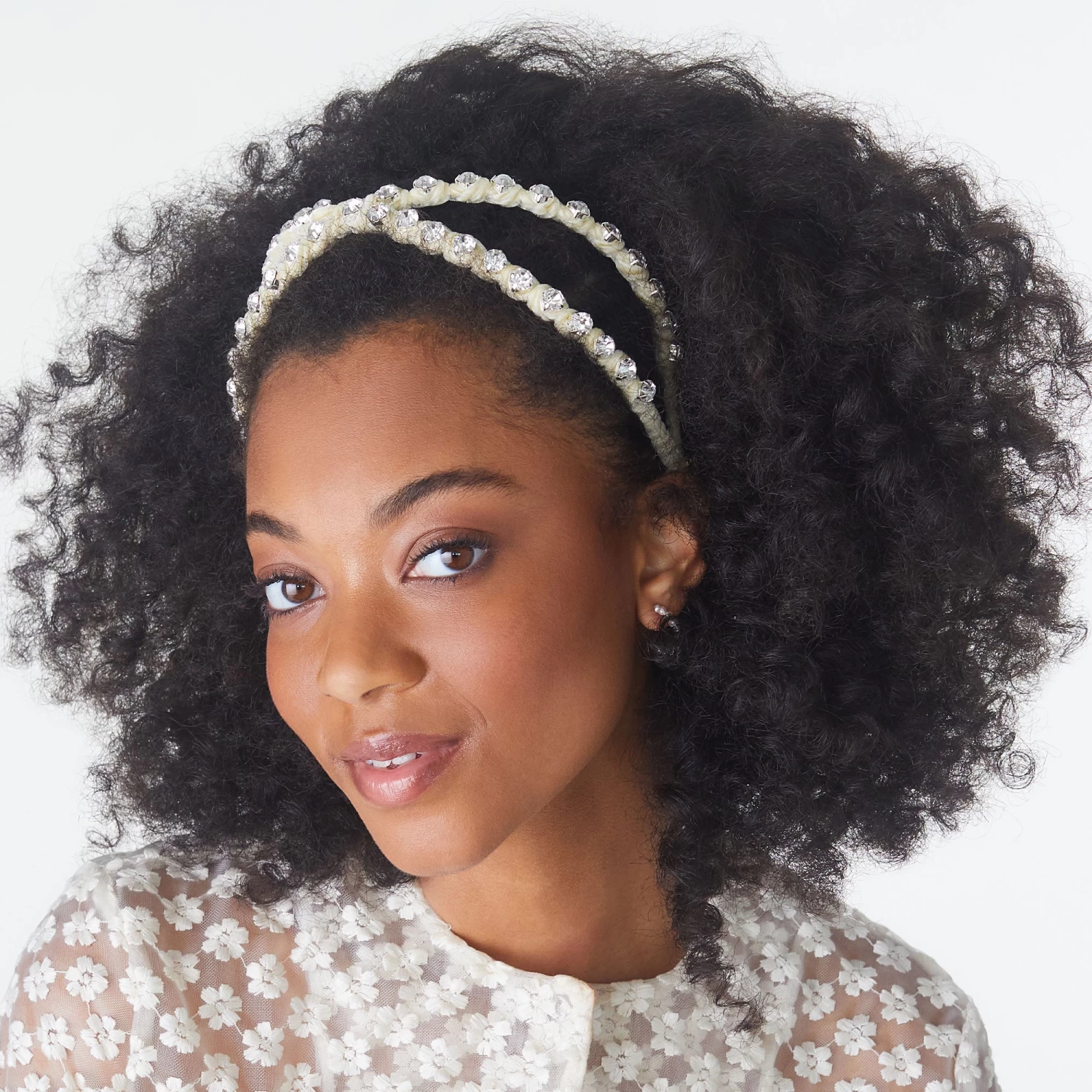 IVORY CRYSTAL CROSSOVER HEADBAND - Image 2