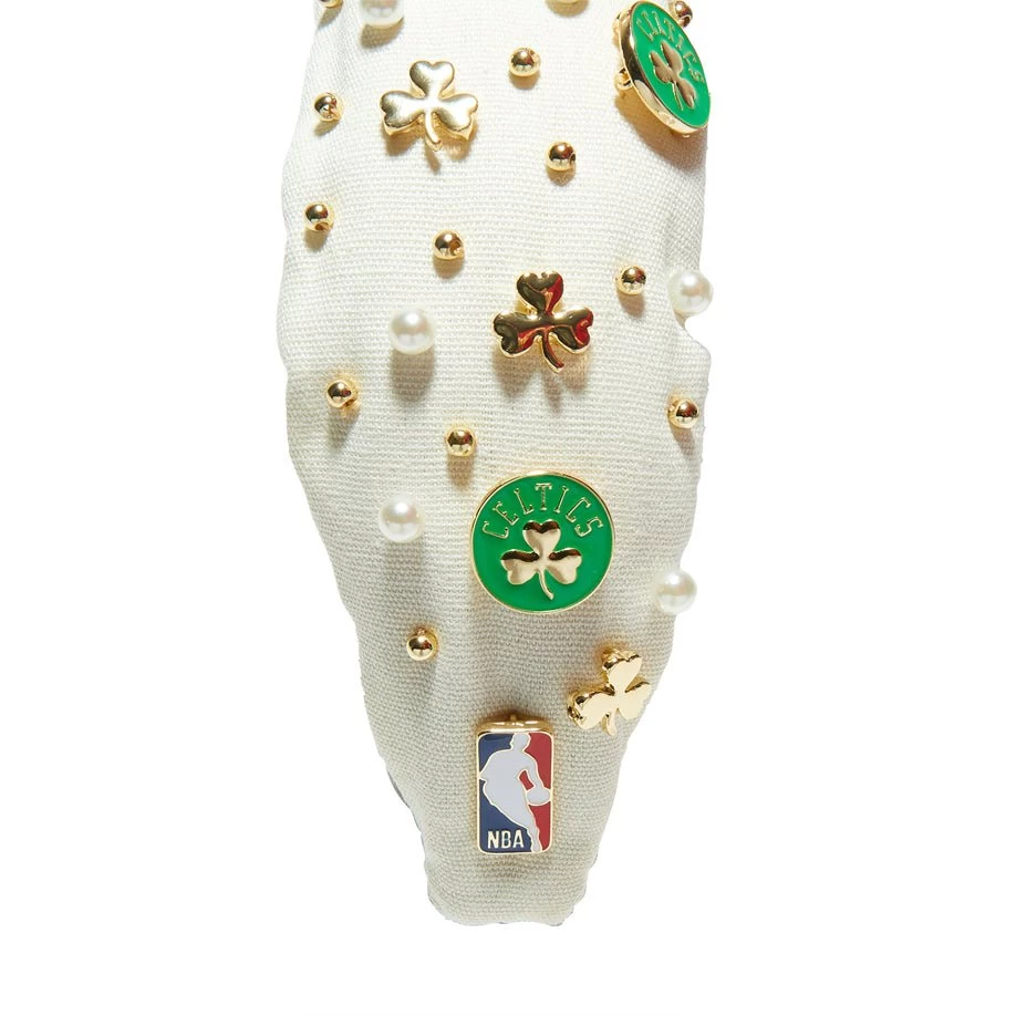 IVORY BOSTON CELTICS EMBELLISHED KNOTTED HEADBAND - Image 3