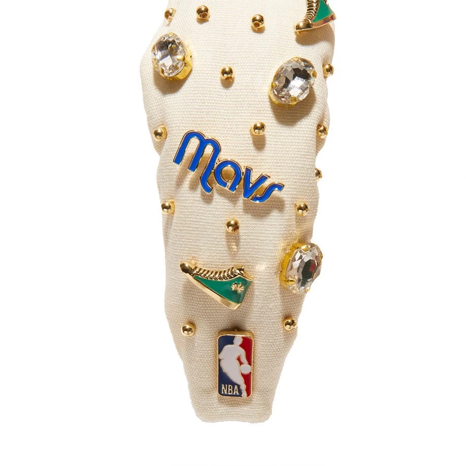 IVORY DALLAS MAVERICKS EMBELLISHED KNOTTED HEADBAND - Image 3