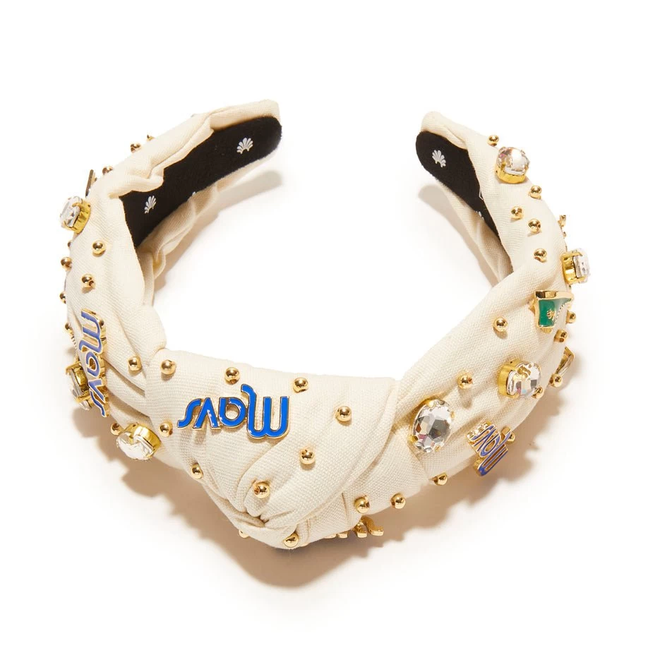 IVORY DALLAS MAVERICKS EMBELLISHED KNOTTED HEADBAND - Image 5