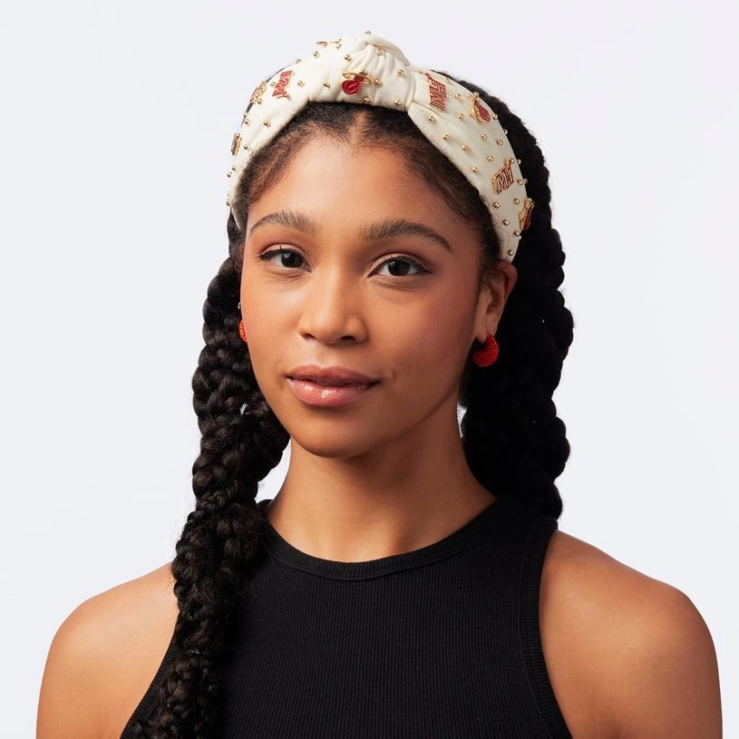 IVORY MIAMI HEAT EMBELLISHED KNOTTED HEADBAND - Image 4