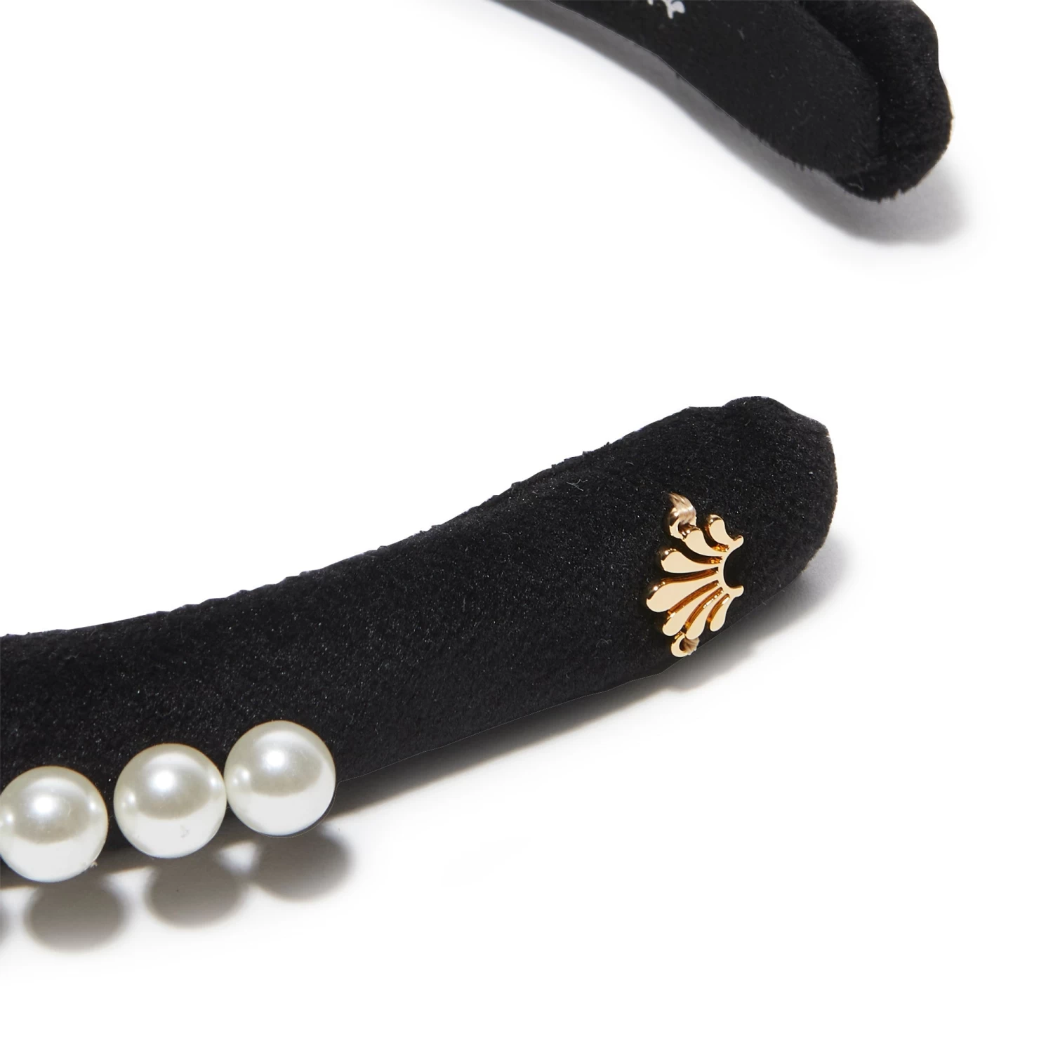 JET PEARL EMBELLISHED VELVET GIGI HEADBAND - Image 3