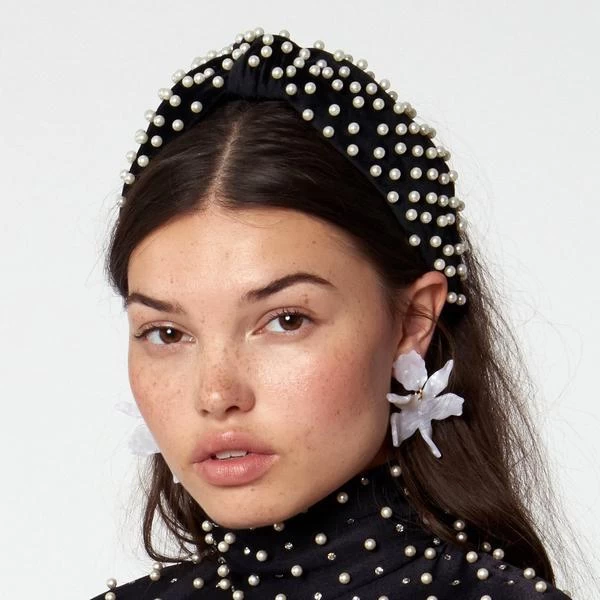 JET PEARL WOVEN KNOTTED HEADBAND - Image 2