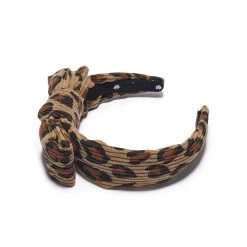 KHAKI LEOPARD KIDS LEOPARD CORDUROY HOLLY HEADBAND