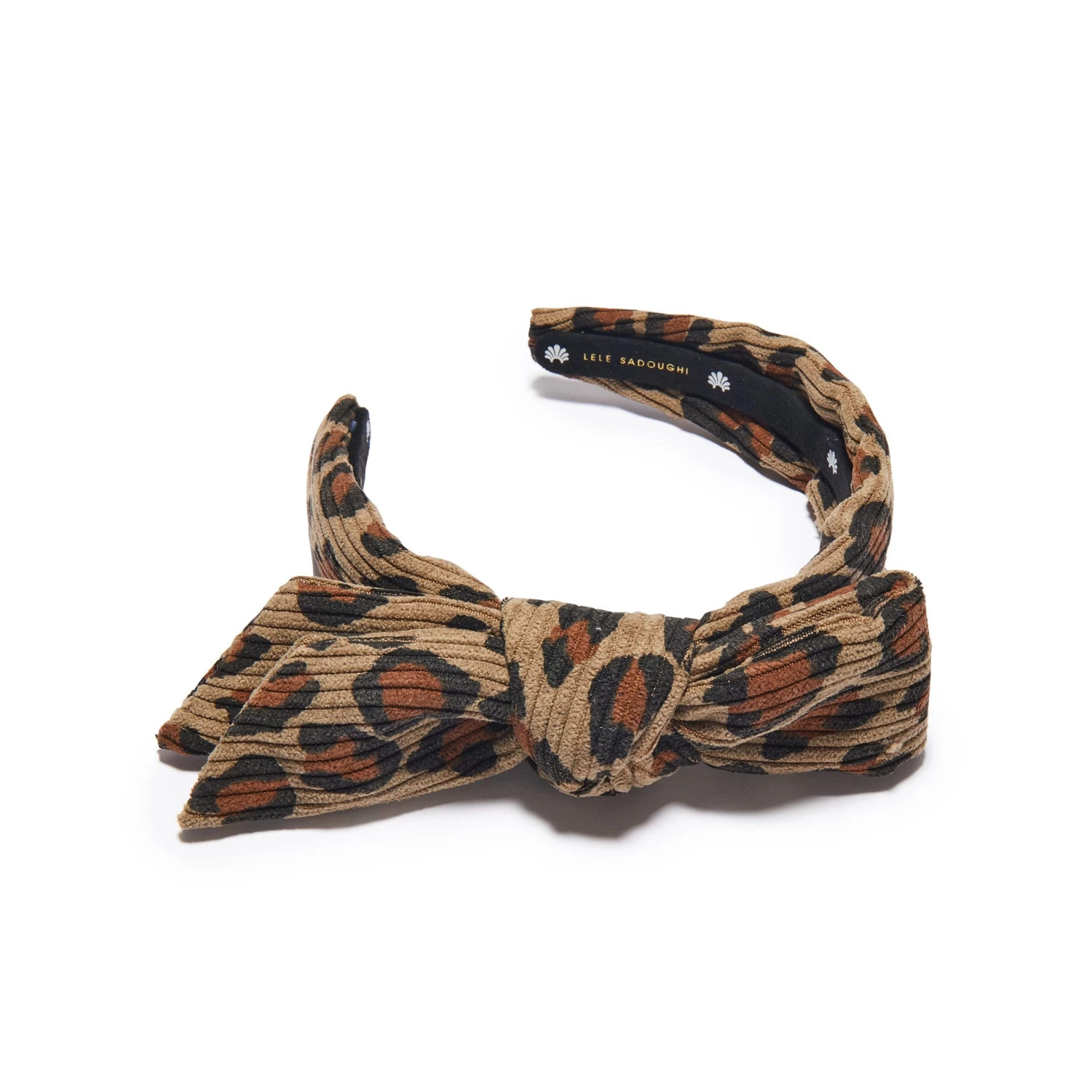 KHAKI LEOPARD KIDS LEOPARD CORDUROY HOLLY HEADBAND - Image 3
